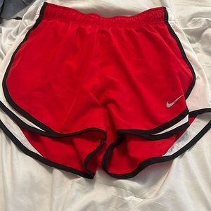 Red and black Nike dri-fit shorts-size small